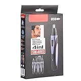 ZJchao Elektrische Nase Haar Trimmer Kit 4-in-1 Wiederaufladbare Gesichtsbehaarungsschütze mit Edelstahlklinge für Männer Augenbrauen Bartkörper Pflege