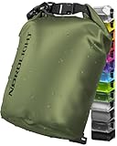 Nordlight Dry Bag 5L Wasserdichter Beutel - (Olivgrün) Wasserdichter Packsack Mit Roll Top Verschluss Und Schultergurt | Schwimmen, Baden, Strand, Kanu, Stand Up Paddling, Tauchen