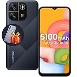 Blackview Wave 6C Akku 5100mAh Handy Ohne Vertrag Günstig, Octa Core 6,52' HD+ Smartphone, 4GB+32GB/1TB erweiterbar, 8MP+5MP Panorama Kamera, 4G Dual SIM, Simlockfreie, 2 Jahre Garantie/OTG/GPS
