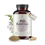 BIO Baldrian Kapseln, 1400 mg Tagesdosis hochdosiert, rückstandskontrolliert, deutsche Herstellung, vegan, laktose- & glutenfrei, ohne Zusätze, 180 Kapseln x 700 mg, BIONUTRA