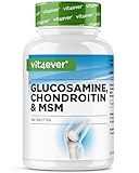 vit4ever Glucosamin Chondroitin MSM - 365 Tabletten - Hochdosiert mit 2012 mg pro Tag - 3 Monatsvorrat - Ohne unerwünschte Zusätze