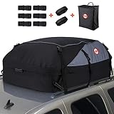 Sailnovo Auto Dachbox Faltbar Dachtasche Wasserdicht Dachkoffer Tragbar Dachboxen Dachträger Tasche Aufbewahrungsbox mit Dach Verstärkten Riemen für Auto (Klassischer Stil Türhaken, 20 Kubikfuß)