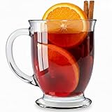 Konzept 11 - Teegläser mit Henkel, 6er Set, Kaffeegläser 400 ml XXL, Latte Macchiato Gläser, Cocktailgläser, Perfekt für Tee, Kaffee, Glühwein, Cappuccino, Transparent, Spülmaschinenfest