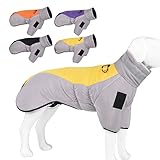 Winter-Hundemantel, Hundejacke, reflektierend, hoher Kragen, warme Hundekleidung, wasserdicht, winddicht, 2 Beine, kaltes Wetter, Hundemäntel für mittelgroße bis extra große Hunde (3XL, Gelb)