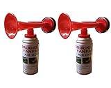 Leonado Vicenti Druckluft Fanfare Tröte Hupe Signalhorn Stadionhupe Air Horn 2 Stück