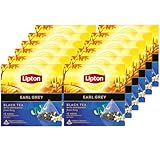 Lipton Schwarztee Earl Grey, mit Bergamotte aus Italien, für einen strahlenden Moment der Eleganz, 12 x 20 Pyramidenbeutel