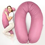 sei Design XXL Stillkissen 190x30 mit Musselin-Bezug ergonomisch, Schwangerschaftskissen Seitenschläferkissen Komfortkissen für Erwachsene, Stillkissenbezug aus 100% Bio-Baumwolle