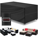 Callni Gartenmöbel Schutzhülle Winter - Möbel Abdeckplane wetterfest wasserdicht, UV-Schutz, langlebig, winddicht, Anti-Schimmel & Staubschutz, Outdoor Abdeckung für Garten Möbelsets (170x115x71CM)