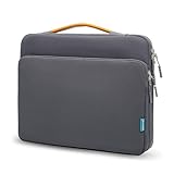 Graue Laptop-Hülle für 13-14 Zoll MacBook Tasche, Laptoptasche 13 Zoll, Laptop Sleeve, Notebook-Tasche, Wasserdicht & Stoßfest, Weiches Stoffmaterial, Reißverschluss