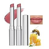 2 Stück Pink Honey Lipstick - Tinted Lip Balm Hydrating - Honig Lippenstift Rosa - Lippenbalsam mit Farbe - Lippenpflege für Sehr Trockene Lippen - Feuchtigkeitsspendend Lip Gloss