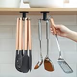 Nmgkokew 2 Stücke 360° drehbarer Küchenutensilienhaken,kein Bohren Hakenleiste für Küchenutensilien mit 6 Haken, Küchenutensilienhalter,für Küchenutensilien küchen organizer hängend