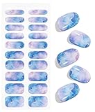 JMEOWIO Nagelfolie Orange Lila Blauer Marmor Gel Nail Nagelfolien Selbstklebend Nail Sticker Uv Härtend Dekoration Nageldesign Zubehör