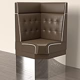 GGMMÖBEL Diner 3 | Diner Eckbank | B:H 64 x 153 cm | Chesterfield NO Button | Braun | Leder | American Diner Möbel, American Hochbank, Thekenbank