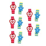 Beavorty 10Stücke Holzspielzeug Kinderuhr Teiliges Kreatives Lernspielzeug für Pädagogisches für Jungen Umweltfreundliches Material Spaßige Armbanduhr