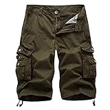 NVNV 2023 Shorts Cargo Baumwolle Casual Lose mit Tasche Kurze Hose Herren Casual Lose Sport Jogging Slim Fit Militär Sport Cargo Berg Baggy Shorts Herren Bermuda Cargo Arbeit, grün, XXX-Large