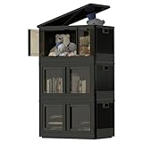 FLEXISPOT Plastik-Aufbewahrungsbox, faltbarer Aufbewahrungsschrank, stapelbare Aufbewahrungsbox, faltbare Spielzeug-Aufbewahrungsbox,32Lx3 Schwarz