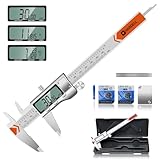 Digitaler Messschieber, HARDELL 15,2 cm Messwerkzeug mit Edelstahl, Schutzdesign, einfacher Wechsel von Zoll metrischem Bruch, großer LCD-Bildschirm 150 mm