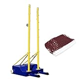 Ersatz Badmintonplatz Set für den Außenbereich für Tennis und Volleyball, Badmintonstange für Erwachsene mit 20 Fuß Netz für Hinterhof, Auffahrt, Stadion, Spielplatz, Fitnessstudio, Club (Farbe: Bla