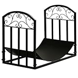 Outsunny Kaminholzregal, Kaminholzregal, max. 60 kg, Maße: 60,5 x 36,5 x 46,5 cm, Metall, Epoxidharz, schwarz