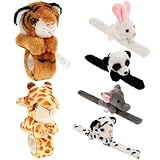 Parliky 6 Stück Pack Ebene Klatscharmbänder für Dschungel Motiv Leichtes Stoffarmband mit Glatter Oberfläche Geschenk und Mitgebsel für Kindergeburtstag