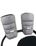 7AM Enfant Kinderwagen Warmmuffs Handschuhe – Frostschutzhandschuhe für Lenker, wasserabweisender Handwärmer für kaltes Wetter, mit Plüsch gefüttert (Heather Grey Cloud)