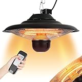 Jaxguom Deckenheizstrahler, Deckenheizstrahler Outdoor 1500/2000W,mit 2 Heizstufen,Fernbedienung,Heizstrahler Terrasse Hängend,Decken Heizstrahler IP24 Wasserdicht