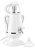 PEARL Samovar: Samowar-Teebereiter mit Glas-Teekanne, 2.300 Watt, 3,5 und 0,5 Liter (Semaver, Teekanne mit Warmhaltefunktion, wie funktioniert Ein)