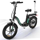HITWAY E-Bike Elektrofahrrad 20' Fat Tire E-Fahrrad klapprad,250W/36V/11.2Ah Akku,Max.Reichweite bis zu 35-90km, Off-Road Mountainbike mit Shimano 7 Gängen,City EBike Herren Damen