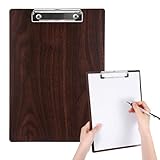 4 Stück Klemmbrett A4 Holz, Schreibbrett Clipboard mit Metallklemme, 35x40 cm/13.78x15.75 Inch Durable Hartfaserplatte Holzmaserung Abgerundete Ecken Zwischenablage für Büro Schule Zeichenprojekte