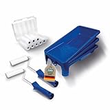mako PROFI Lackierset 15-teilig - inkl. 3x Lackierwannen 15 x 30 cm, 10x Schaum-Lackierwalzen gerade 11 cm, 2x ergonomischer Farbroller-Bügel, für alle Lacke und Kreidefarben