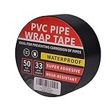 TAPEBEAR Isolierband Schwarz Abdichtungsband Dichtband selbstklebend PVC Rohr SchutzhüLle WickelbäNder Anti-Korrosions-Klebeband Wasserdichtes Korrosionsschutz, 50mm x 30m