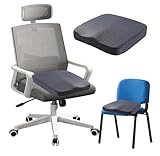 tintoke Memory Schaum Bürostuhl Kissen,Auto Memory Foam Sitzkissen,Sitzkissen,Anti-Dekubitus-Kissen Geschlitzter,Anti Dekubitus Sitzpolster,für Büro, Rollstuhl, Auto und andere Sitze (dunkelgrau)