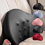 Rückenkissen Bürostuhl, Lendenkissen, Memory-Schaum Rückenkissen Stuhl, Lendenwirbelstütze Rückenkissen für Auto, Lendenwirbelkissen Schreibtischstuhl, Auto Lordosen Kissen mit Massage (Schwarz)