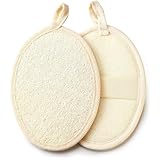 2 Stück Natürlicher Luffa Sponge, Peeling Loofah Schwamm Körperbürste Wäscher, Luffa für Damen und Herren, aus Umweltfreundlichem und Biologisch Abbaubarem Dusch Luffaschwamm