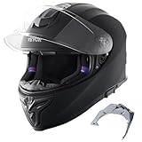 VEVOR Motorradhelm Motocross-Helme Integralhelm Größe XL, Helme aus ABS mit Bluetooth-Kommunikation & Wechselglas, ECE-geprüfter bequemer Motocross-Helm, für Jugendliche & Erwachsene schwarz