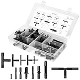 Zuxbolf 113-teiliges Schlauchverbinder Set T Stück Verbinder 12 Größen Schlauch Verbindungsstück Universelles Bewässerung Zubehör für Garten Tropfschlauch wasserdicht & langlebig aus Kunststoff