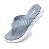 MGGMOKAY Damen flip-Flops Sommer Sportliche Sandalen Leicht mit Arch Support,Grau,38