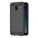 AICEK Hülle Compatible Samsung Galaxy A6 2018, Schwarz Silikon Handyhülle für Samsung Galaxy A6 2018 Schutzhülle Karbon Optik Soft Case (5,6 Zoll)