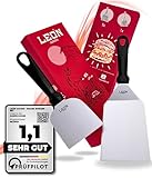 LEÓN Goods® : Grillspachtel Set [Edelstahl] Plancha und Grillplatten Zubehör. Teppanyaki Grillzubehör für Smash Burger, Fisch, Steaks UVM - rostfrei. (2-TLG.)