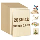 Suofuolef 20 Stück Unvollendete Holzplatte, 100 x 150 x 2 mm Sperrholzplatten zum Basteln zum Laserschneiden und Gravieren für Heimwerkerprojekte, Zeichnen, Architekturmodelle
