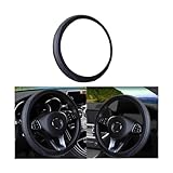 Adunsiaoto Autos Lenkradbezug Mikrofaser Leder Lenkradhülle, Auto Lenkradbezug Leder Universal 38cm, Universal Gemütliche Atmungsaktive Lenkradschoner(Schwarz/Blau)