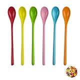 6 Stück Lang Plastiklöffel, Löffel Mit Langem Griff Colorful Eislöffel Lange Eierlöffel Bunt Kunststoff Eierlöffel Lange Kunststofflöffel Eierlöffel Kunststoff für Dessert