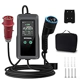 BETUMODA Mobile Wallbox 11kW Ladegerät Typ 2 mit CEE 16A Stecker, 3-phasig 7m Ladekabel, einstellbare Ladeleistung 8-16A, IP65 wasserdicht - für alle Elektroautos und PHEV