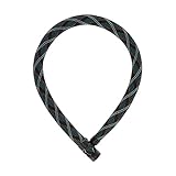 ABUS Kettenschloss IVERA Chain 7210 – Fahrradschloss mit hochflexibler IvyTex-Kunstfaserummantelung – ABUS-Sicherheitslevel 8 – 110 cm – Grau