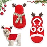 Hunde Weihnachtskostüm, RosyFate Elch Kostüm Hund, Hundekleidung Kleine Hunde Weihnachten, mit Hundeschal Weihnachten, Weihnachts Katzenkostüm, für Katzen Kleine Hunde