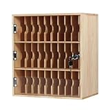 Nxkhox Handygarage Schule, Handy Aufbewahrungsbox, Handy-Schließfach aus Holz, mit Türschlössern und Schlüsseln, Wandmontage, für Büro-Klassenzimmer, 30 Steckplätze