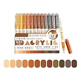 INSEOWI 12er Pack Leuchtende Acryl Markierungsstifte Zum Schreiben Auf Mehreren Oberflächen NonStop Flüssigtinten Technologie Dunkel Sichtbare Bastelmarkierungen