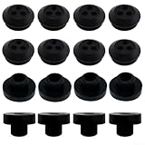 16 Stück Kraftstofftank-Gummidichtung für Rasenmäher, Tankbuchse aus Gummi, Universell Passend für Rasentraktoren und Gartengeräte, Ø 38mm(3-Loch)