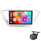 Android 14 Autoradio Für Hyun-dai Verna 2017-2020 Mit Wireless CarPlay Android Auto Mirror Link 9 Zoll Touchscreen Radio Mit Bluetooth GPS Navigation WiFi FM Rückfahrkamera MI(Size:L300,Color:silbrig)
