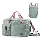 Feelhap Sporttasche Damen Herren 42L Reisetasche Groß Sporttasche Rucksack mit Schuhfach Nassfach Sportrucksack Wasserdicht Trainingstasche Weekender Travel Duffle Bag mit Rucksack für Herren Damen